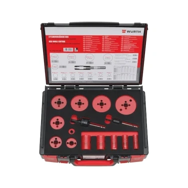 Trockenbau-Lochsägen-/Zylindersägen-Set Würth 18 teilig, 19 - 79 mm